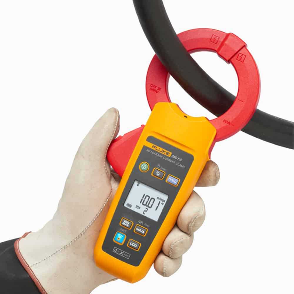 Fluke Leakage Current Clamp Meter, 60A, 60mm Jaw, CAT III 600V, with True RMS