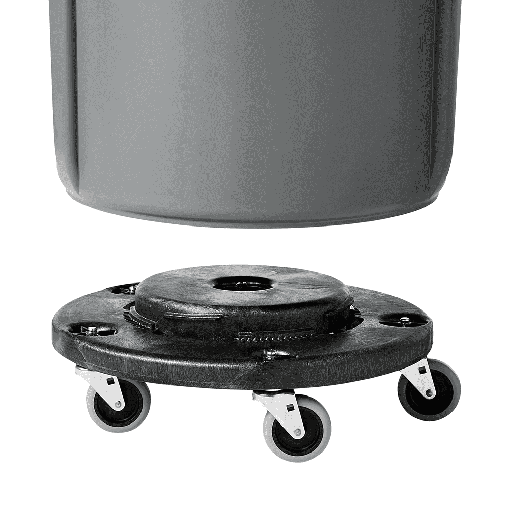 Rubbermaid BRUTE® Dolly for 20/32/44/55 Gal Waste Containers, Black, 250 lbs Load Capacity