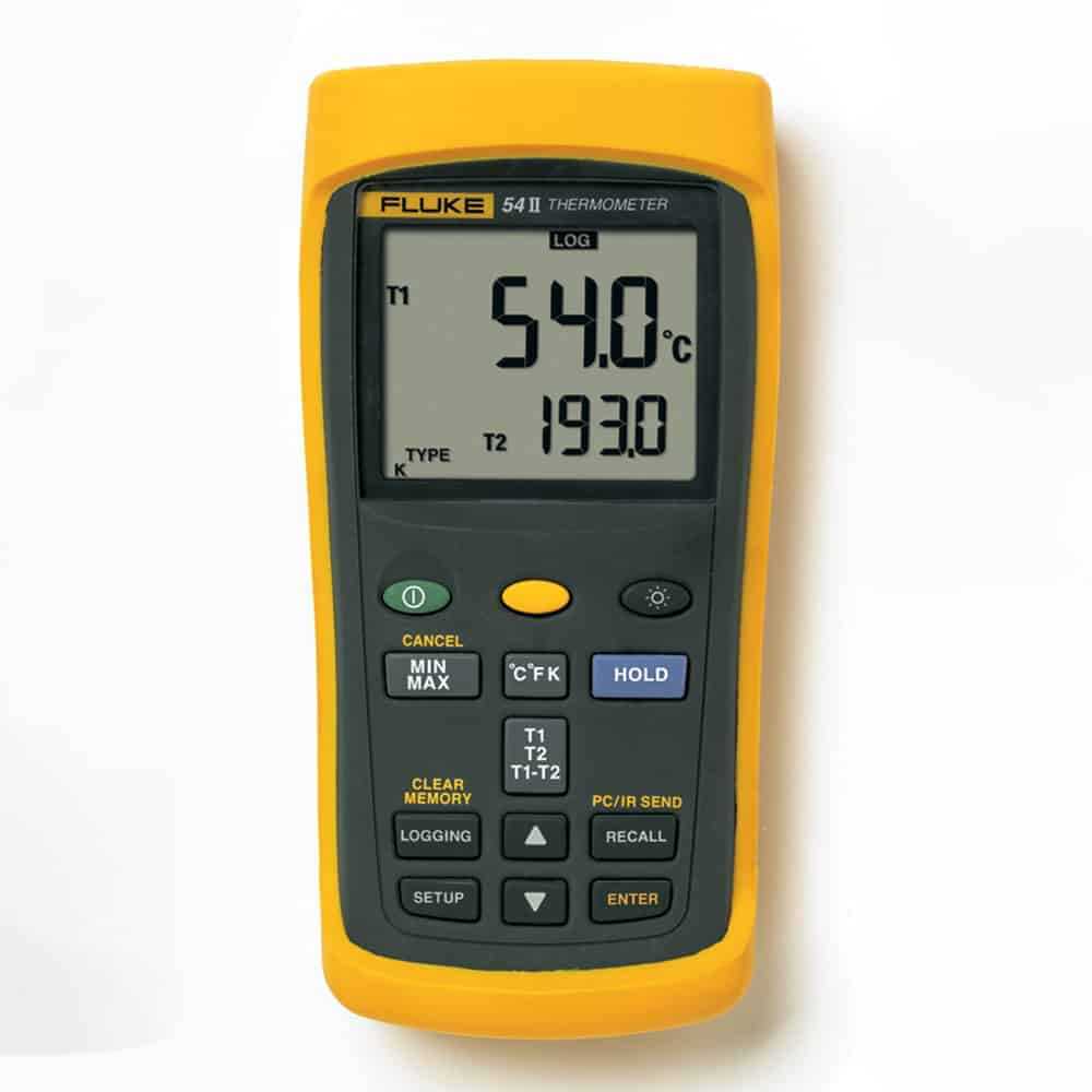 Fluke Dual Input Digital Thermometer, -200°C to 1372°C 