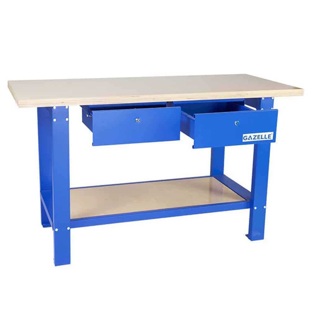 Gazelle 59 In. Wood Top Workbench with Drawers, 150kg Load Capacity