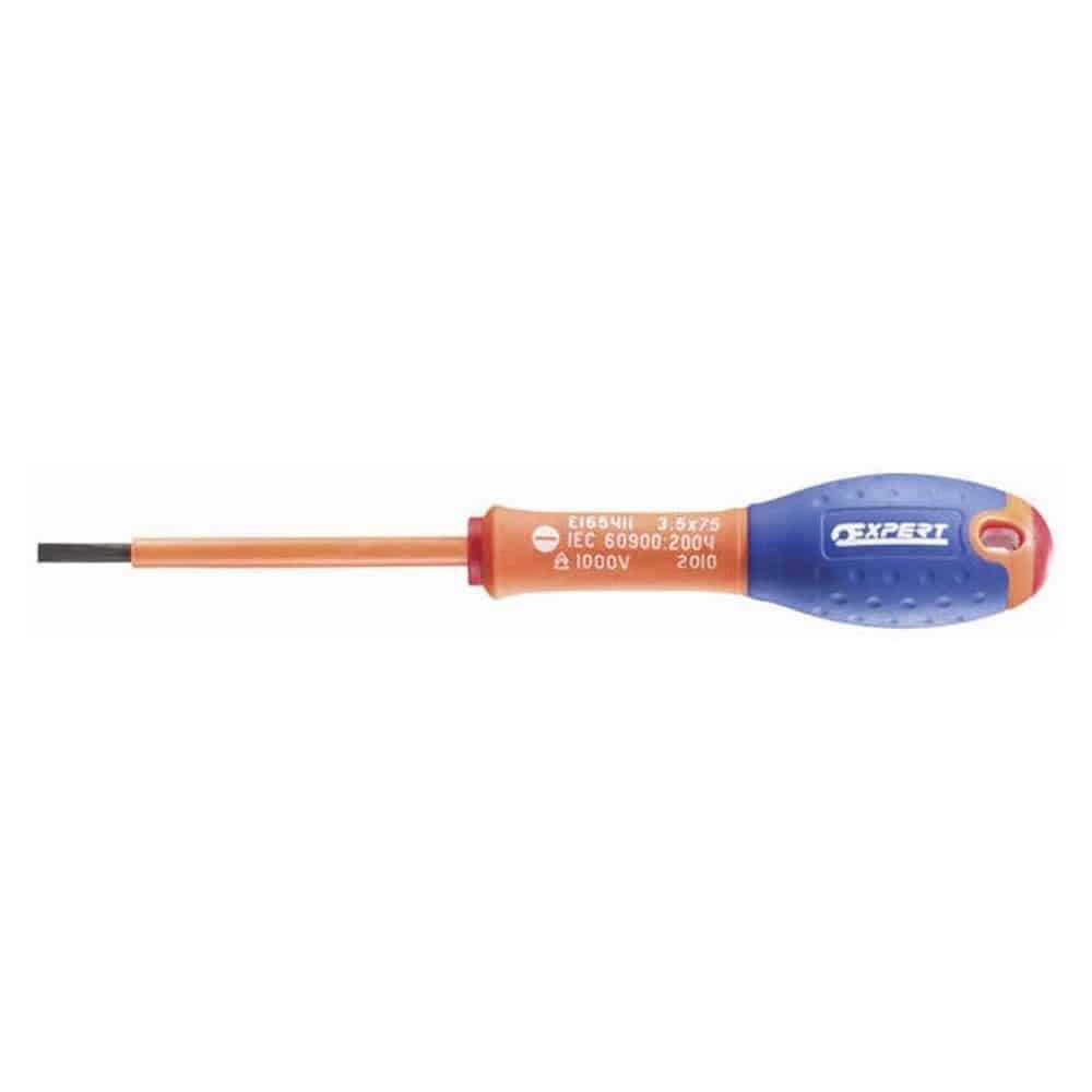Expert 1000V Insulated Slotted Screwdriver, 3.5x75mm