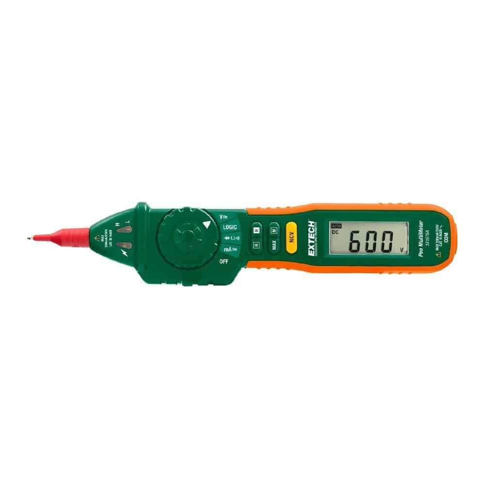 Extech Pen Type Digital Multimeter, 200mA, CAT III 600V, Non-Contact Voltage Detection