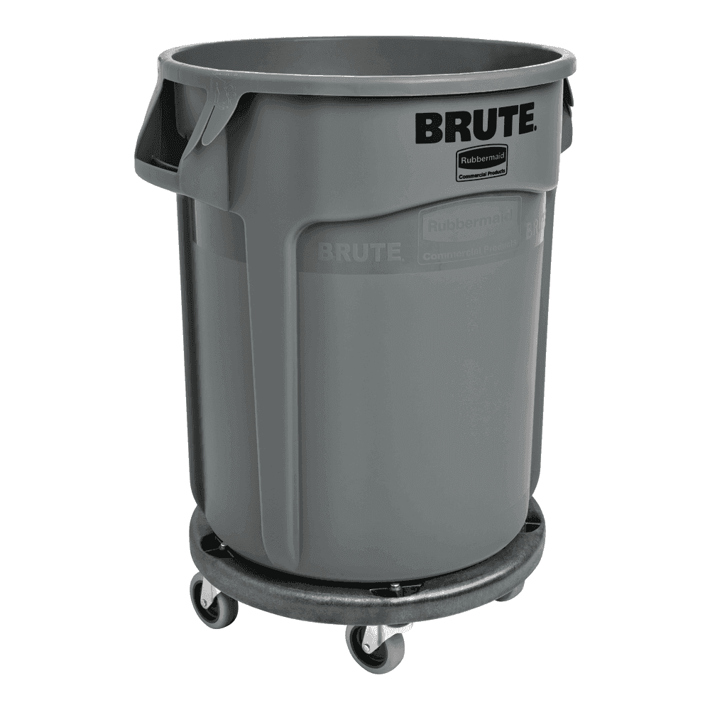 Rubbermaid BRUTE® Dolly for 20/32/44/55 Gal Waste Containers, Black, 250 lbs Load Capacity