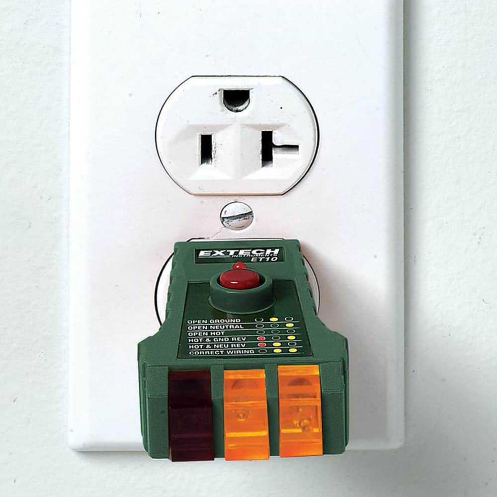 Extech GFCI Tester, 3-Wire Receptacles