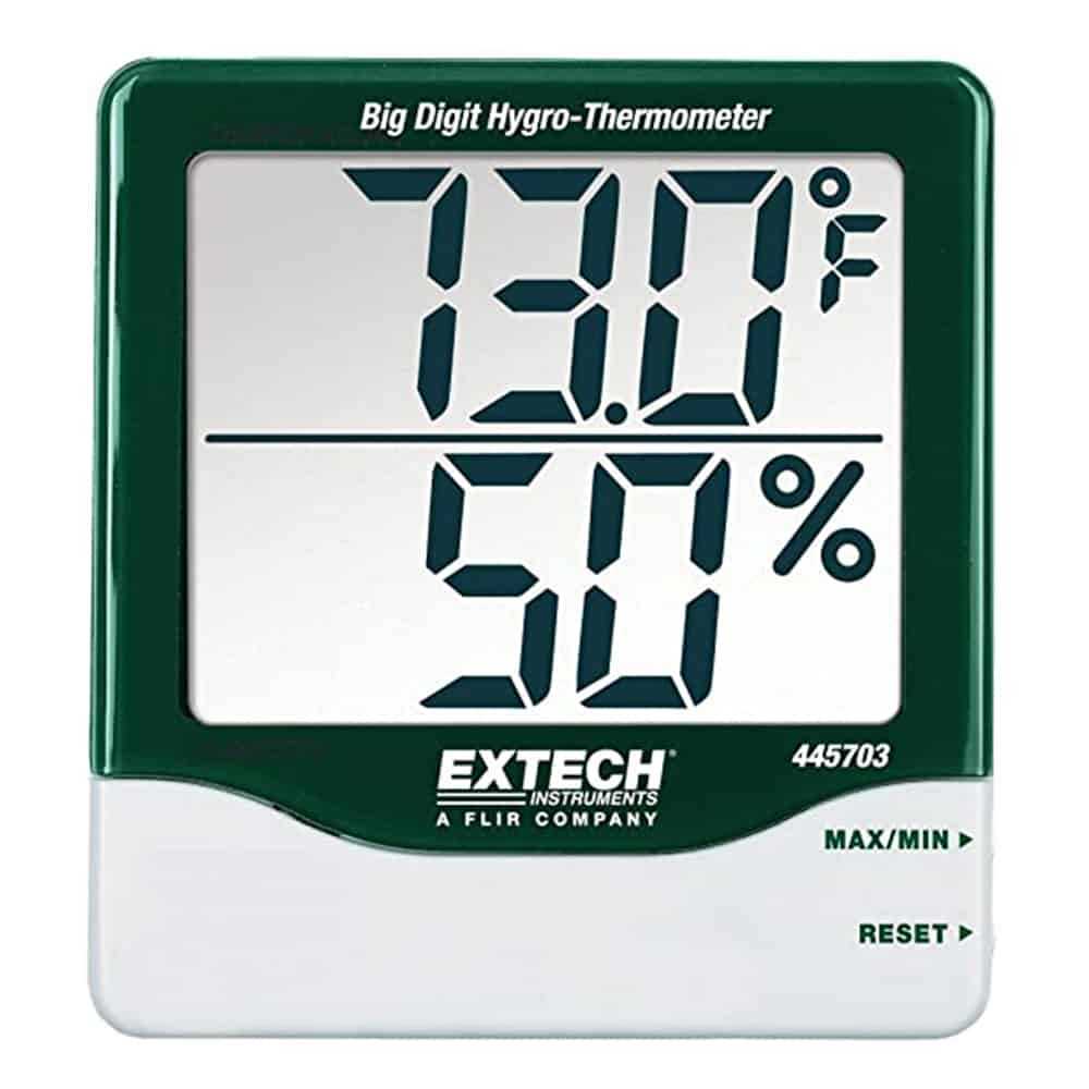 Extech Hygro-Thermometer, -10 to 60°C, 10 to 99% RH Big Digit Display