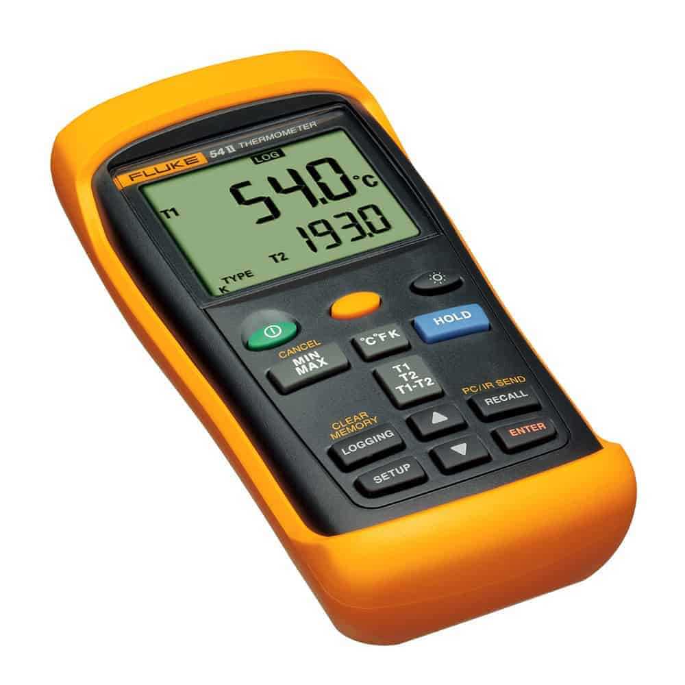 Fluke Dual Input Digital Thermometer, -200°C to 1372°C 