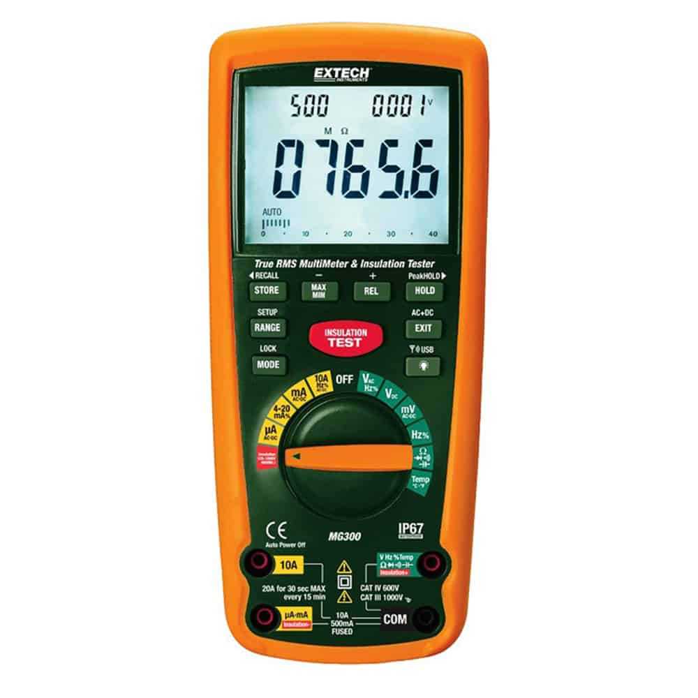 Extech True RMS Insulation Tester, CAT IV 600V, 1000V