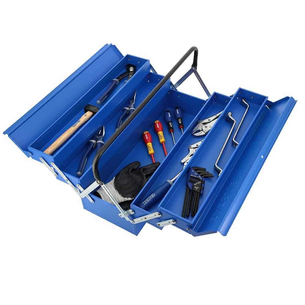 Gazelle 21 In. 5 Tray Cantilever Tool Box, 20kg Capacity, Metal, Powder Coated