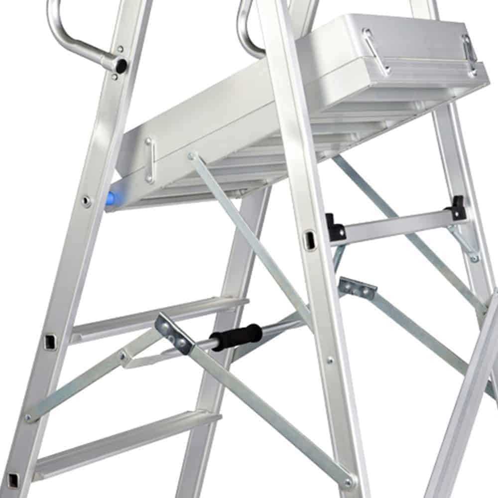 Gazelle 4 ft Aluminium Platform Ladder (2m), 7 ft Working Height, 150kg Load Capacity, 360° Rail Guard, Anti-Slip Platform, Steps and Feet, EN131