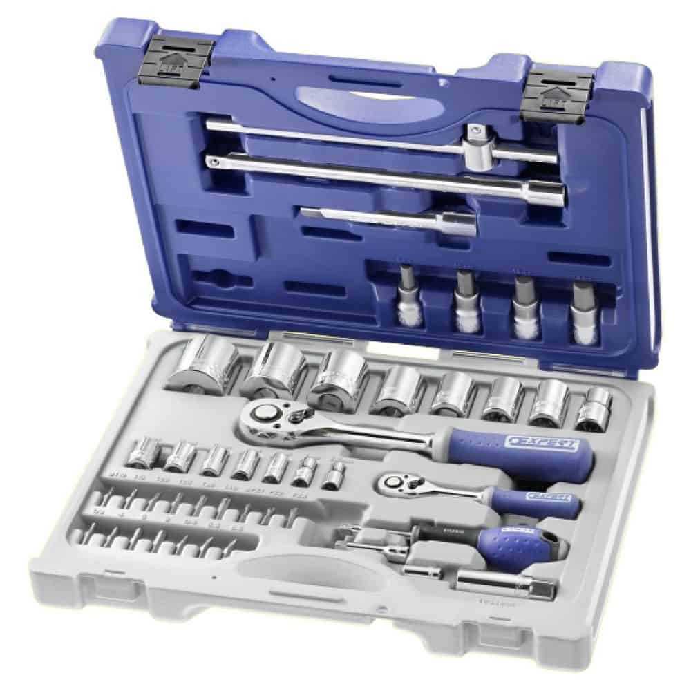 Expert 1/4-1/2 Inches Primo Socket And Accessory Set New 44 Pieces. 1/4:5-13mm / 1/2:13-34mm