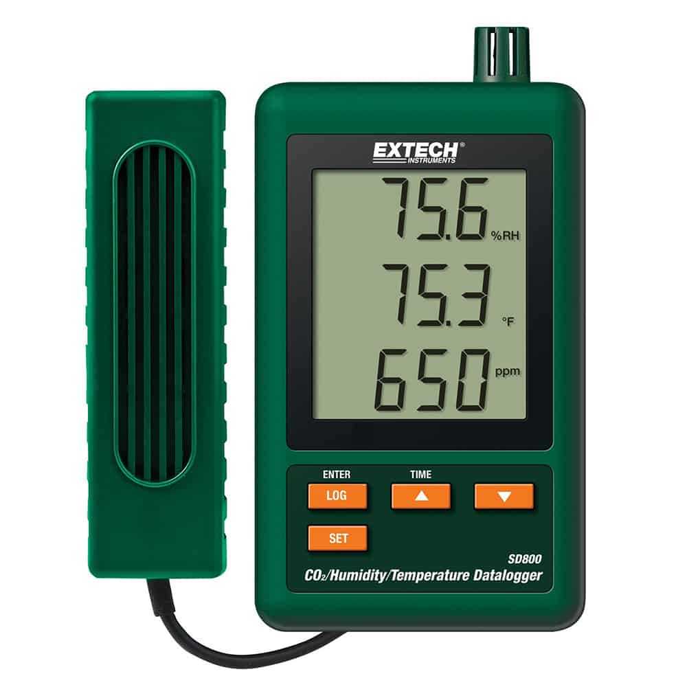 Extech CO2, Humidity And Temperature Datalogger, 0 to 50°C, 10 to 90%, 0 to 4,000 PPM