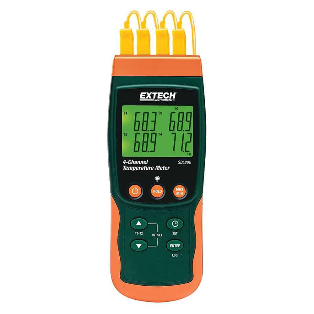 Extech 4-Channel Datalogging Thermometer, -100 to 1300°C