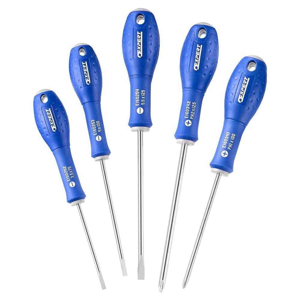 Expert Slotted Head Phillip Screwdriver Set Ph - 5 Pieces