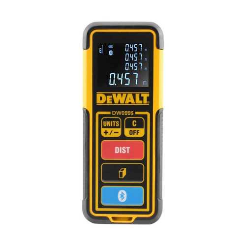 Dewalt Red Laser Distance Meter, 30m, IP 54, Bluetooth, with 2x 1.5V