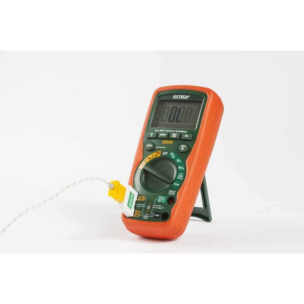 Extech True RMS Heavy Duty Multimeter, 20A, CAT IV 600V, IP67, Capacitance, Frequency and Temperature Measurement