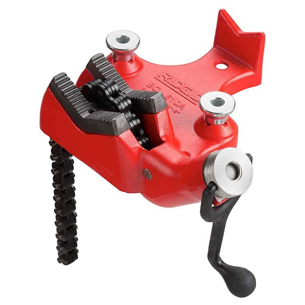 Ridgid Top Screw Bench Chain Vise Pipe; Cap: 1/2 To 8 Inches