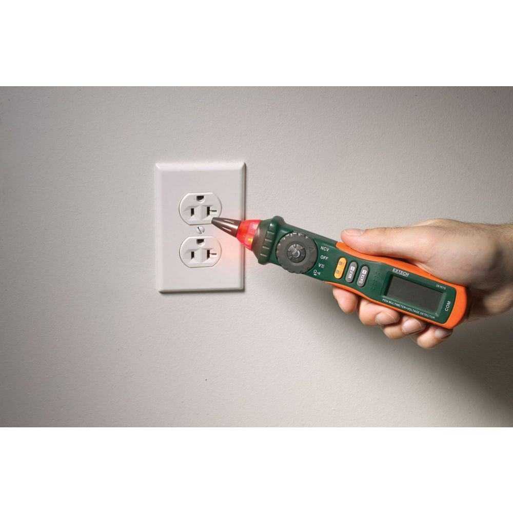 Extech Pen Type Digital Multimeter, 200mA, CAT III 600V, Non-Contact Voltage Detection