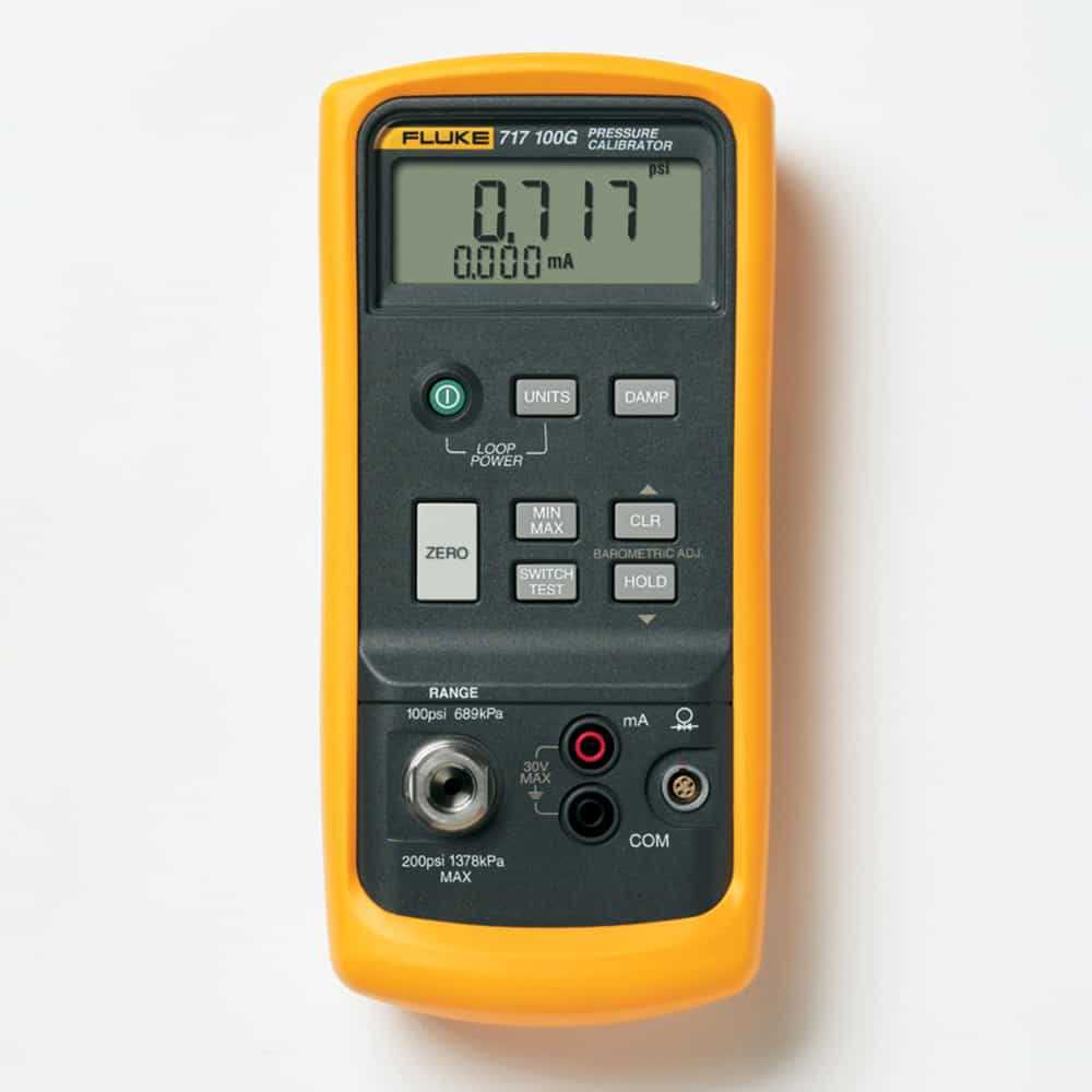 Fluke Pressure Calibrator, -12 To 100 PSI, -850 mBar to 7 Bar