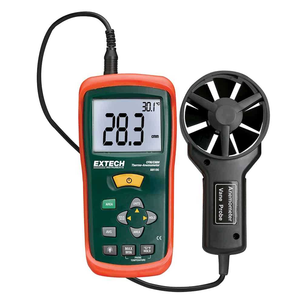 Extech Mini Thermo-Anemometer with Large Display, 0.4-30m/s