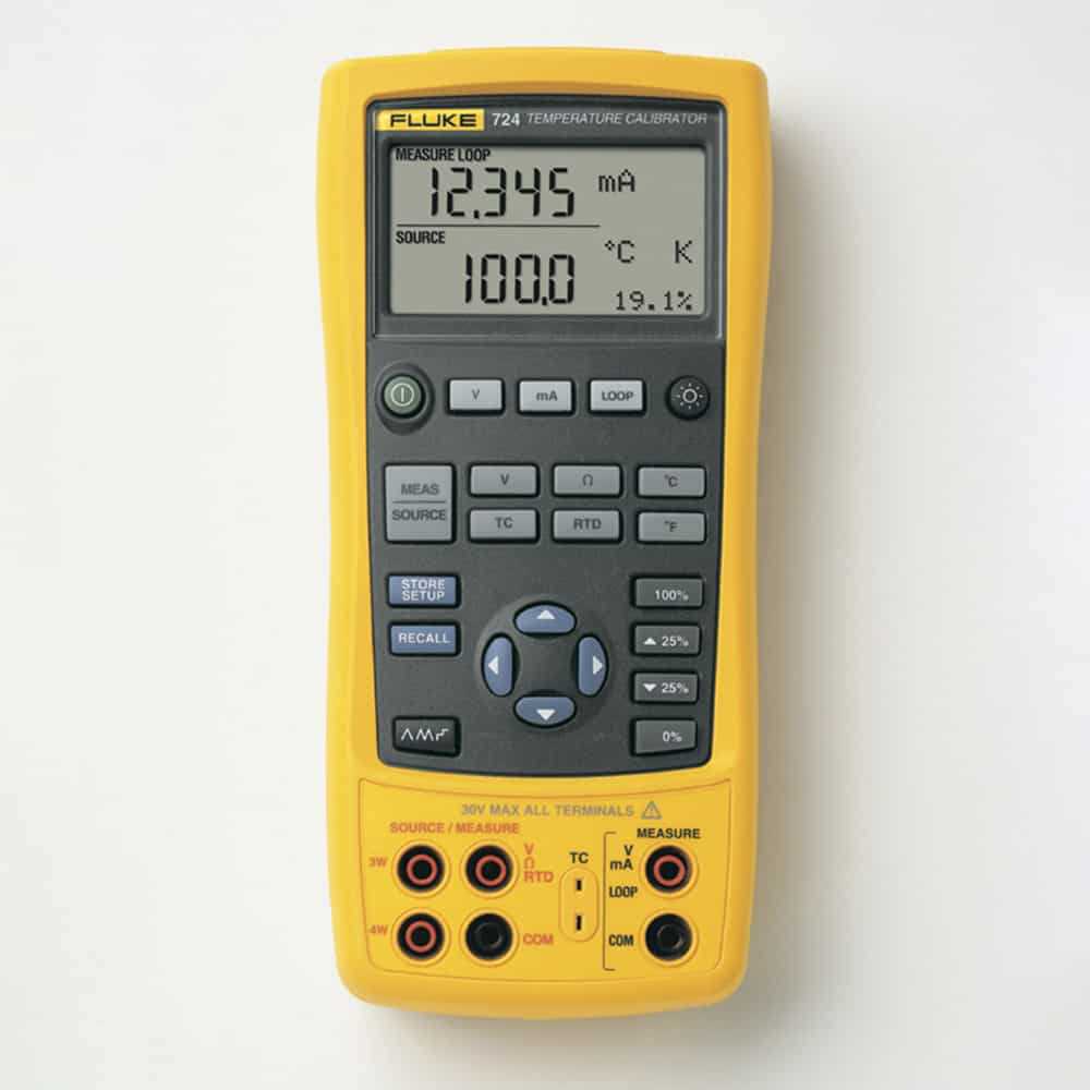 Fluke Temperature Calibrator, 10 Thermocouple and 7 RTD Types