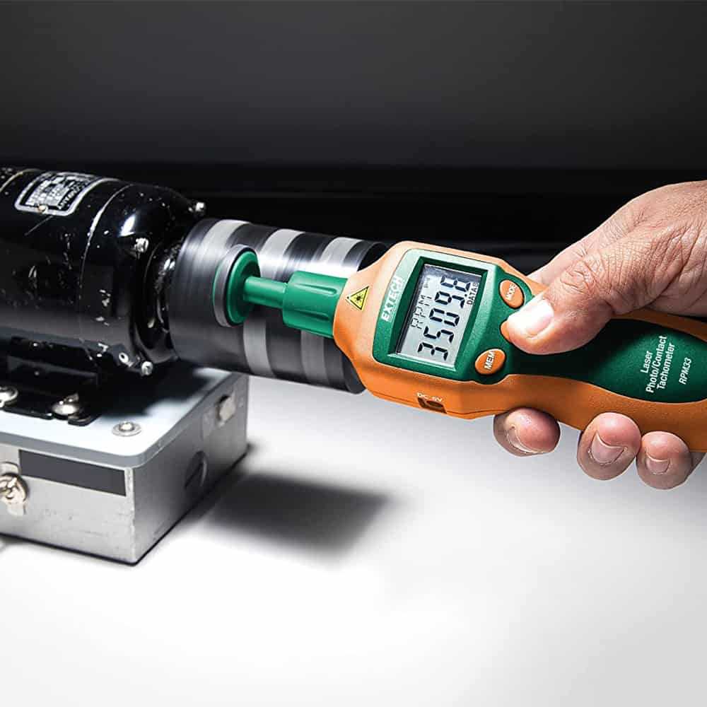 Extech Laser Photo Tachometer/Combination Contact, 2 to 99,999 RPM