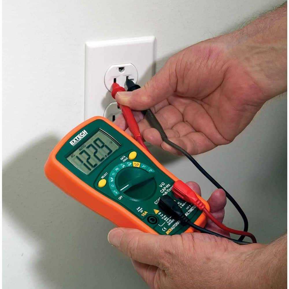 Extech Mini Digital Multimeter, 10A, CAT II 600V, Autoranging, Capacitance and Frequency Measurement
