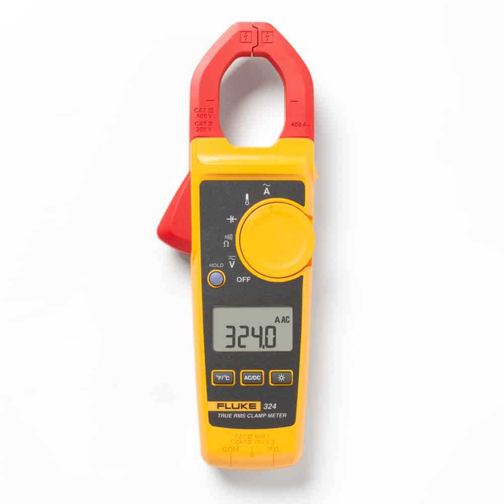 Fluke True RMS AC Clamp Meter, 400A, 30mm Jaw, CAT III 600V, with Temperature and Capacitance Measurement