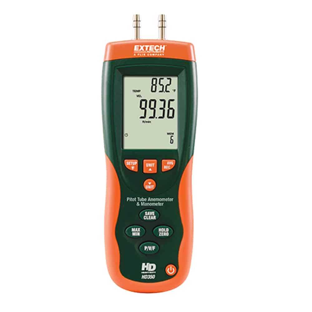 Extech Pitot Tube Anemometer + Differential Manometer, 1-80m/s