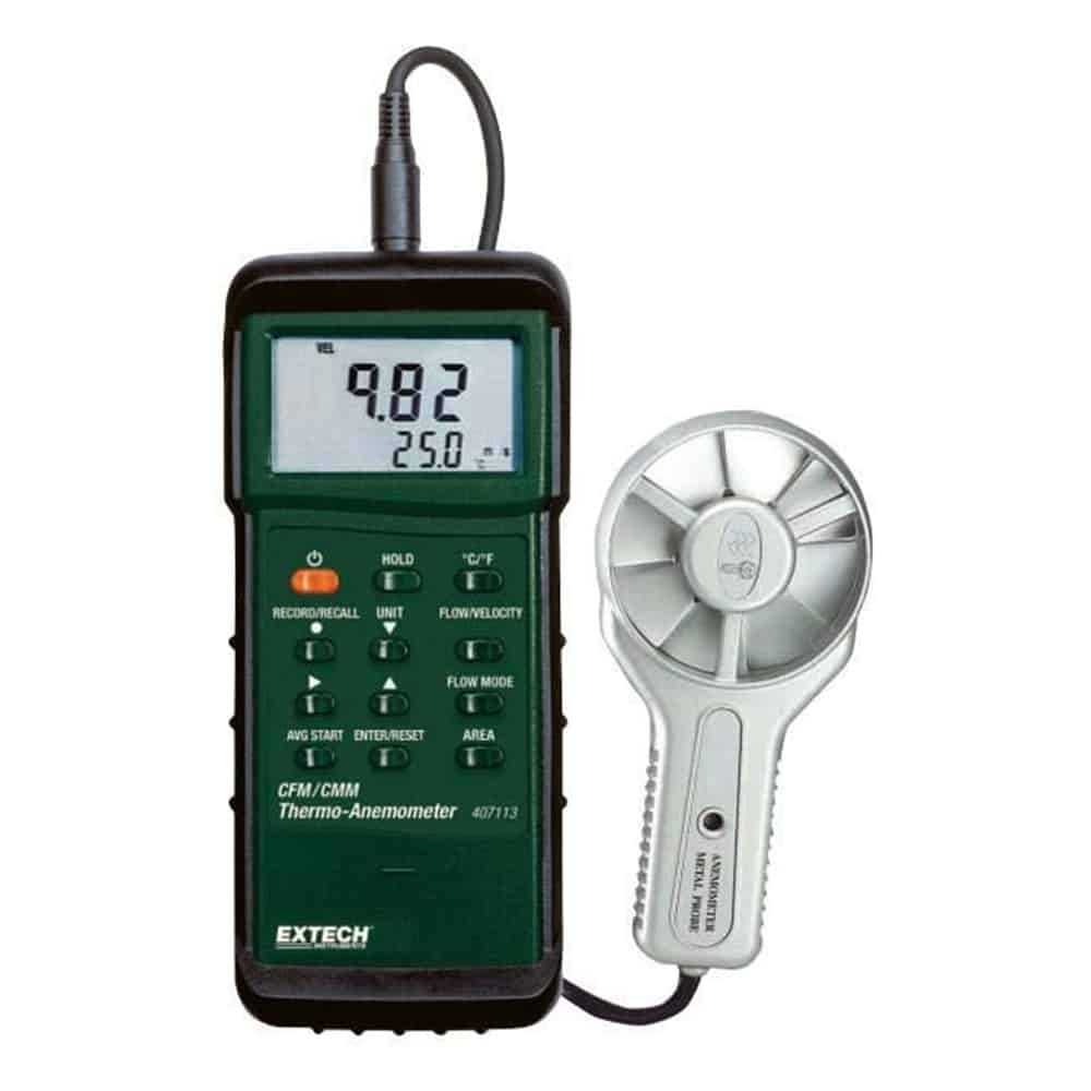Extech Metal Vane Anemometer, Heavy Duty, 0.5-35m/s