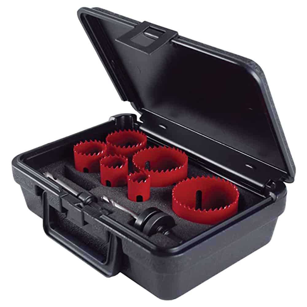 Ridgid 9-Piece Plumber Holesaw Kit, 22-67mm, M42 High Speed Steel, includes R25, R5 Arbors and Carry Case