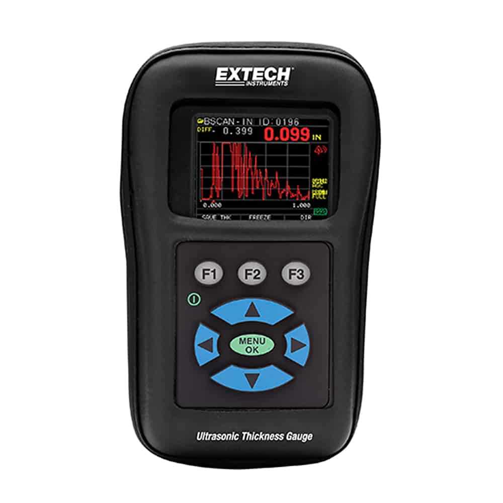 Extech Digital Ultrasonic Thickness Gauge / Datalogger With Color LCD, 1 to 508mm