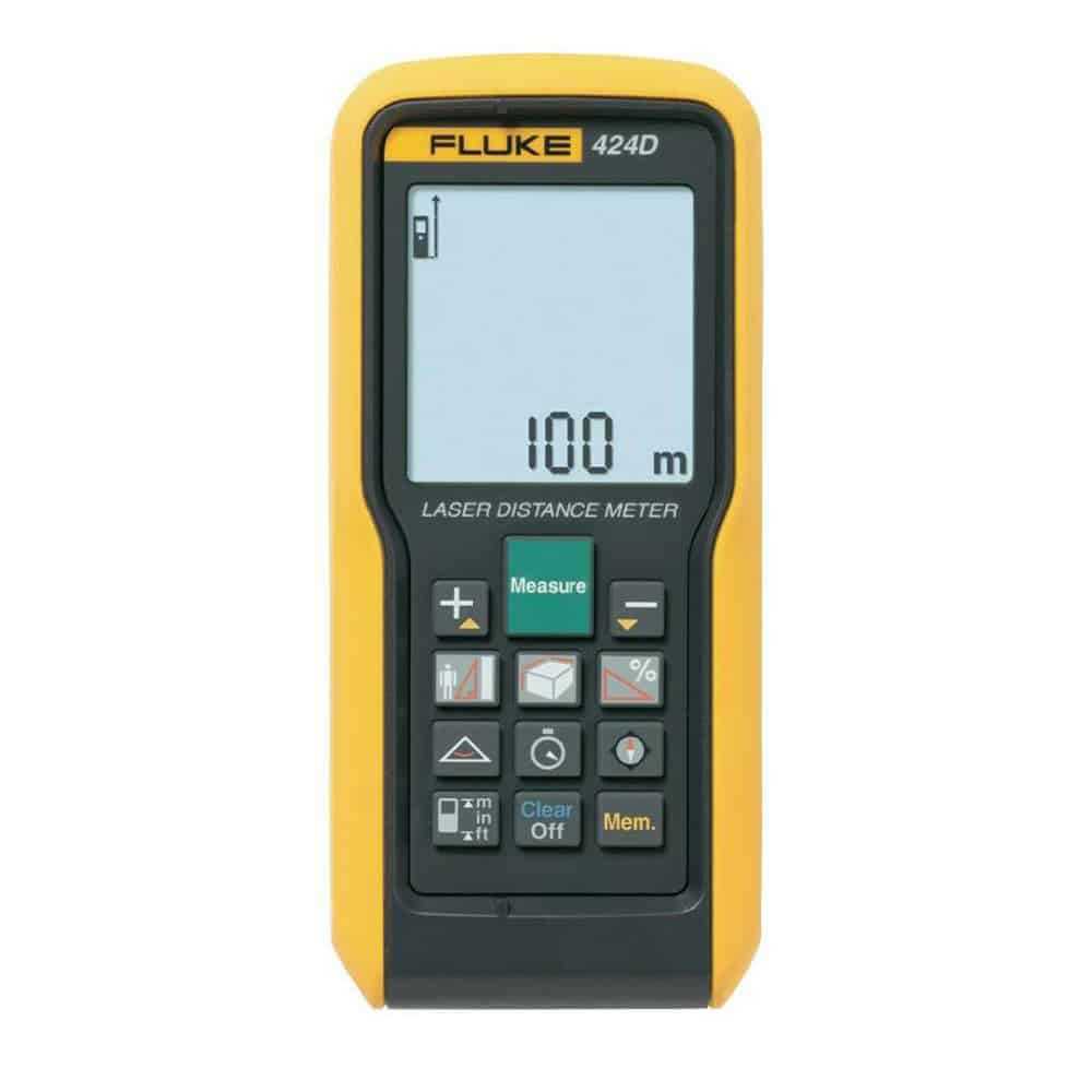 Fluke Red Laser Distance Meter, 100m, 360° Tilt, IP 54, with Vinyl Carry Pouch and 2x 1.5V AAA Batteries