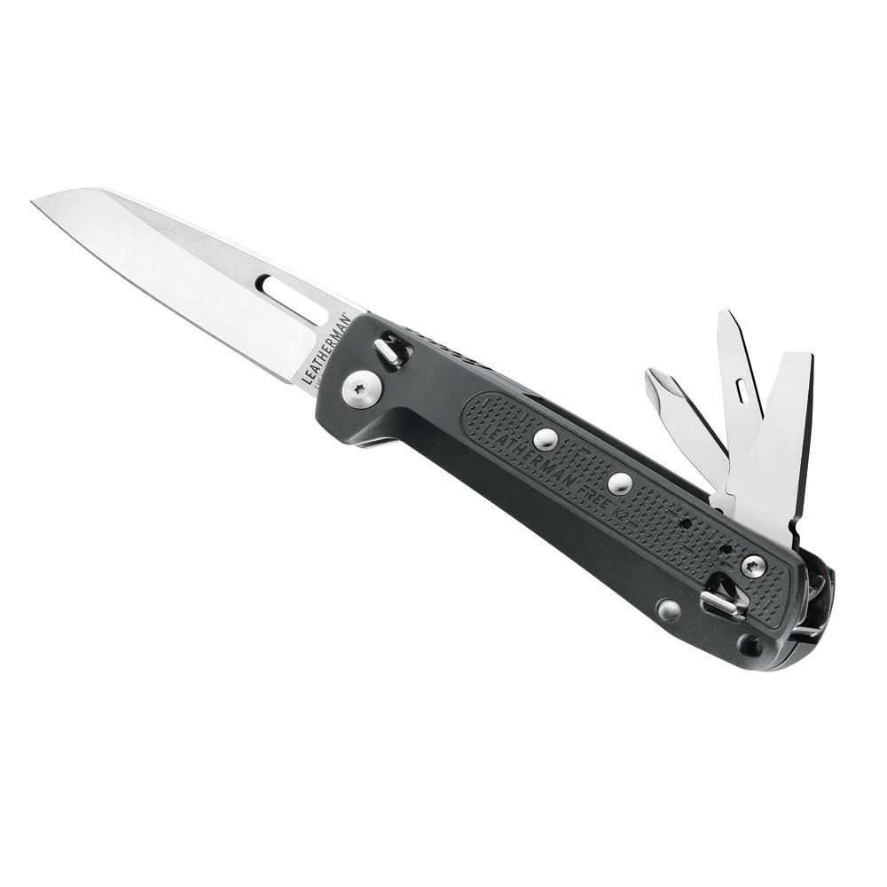 Leatherman Free® K2 - 8-in-1 Multi-Tool, Gray, includes Knife, AWL, 3x Screwdrivers, Package Opener, Bottle Opener and Pry Tool