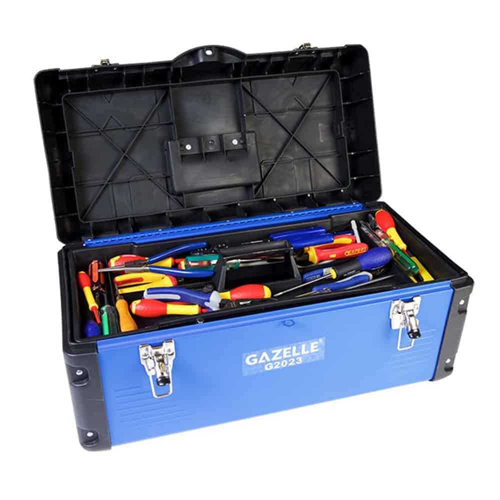 Gazelle 23 In. Portable Tool Box with Tray, 15kg Capacity, Powder Coated